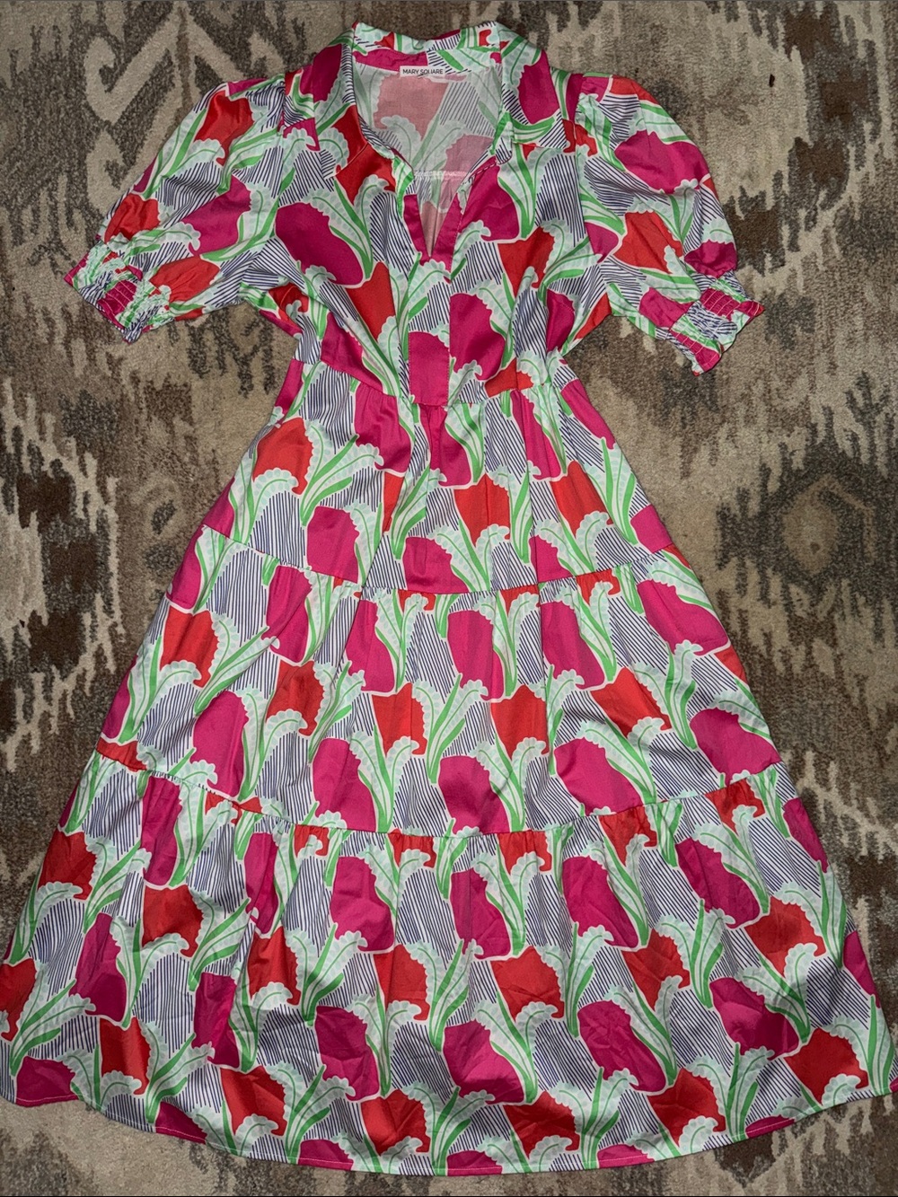 Boutique Coastal Vibe Fun Maxi Dress M